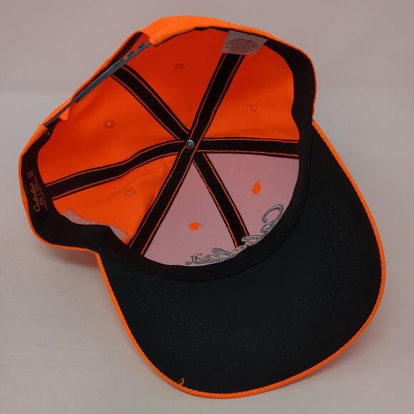 Cabela's Snapback Hat Orange One Size Spell Out Embroidered Adjustable - Picture 7 of 10